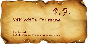 Vörös Fruzsina névjegykártya